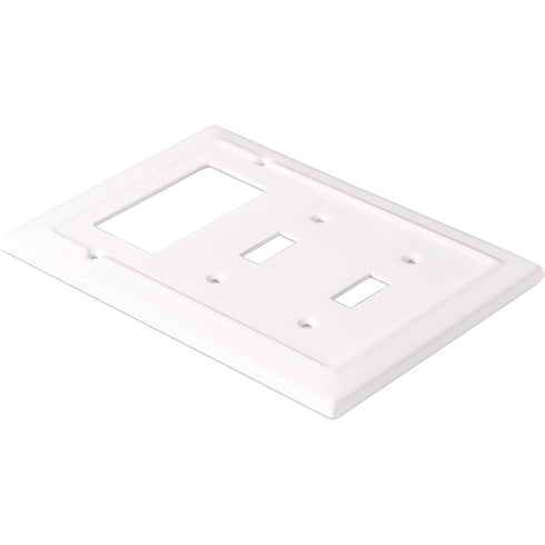 Architectural Combo Toggle / Rocker Light Switch Wall Plate - White